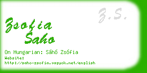zsofia saho business card