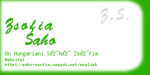 zsofia saho business card